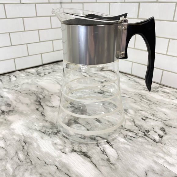 Vintage David Douglas Flameproof White/Silver 8 Cup Coffee Percolator MCM - Picture 10 of 11